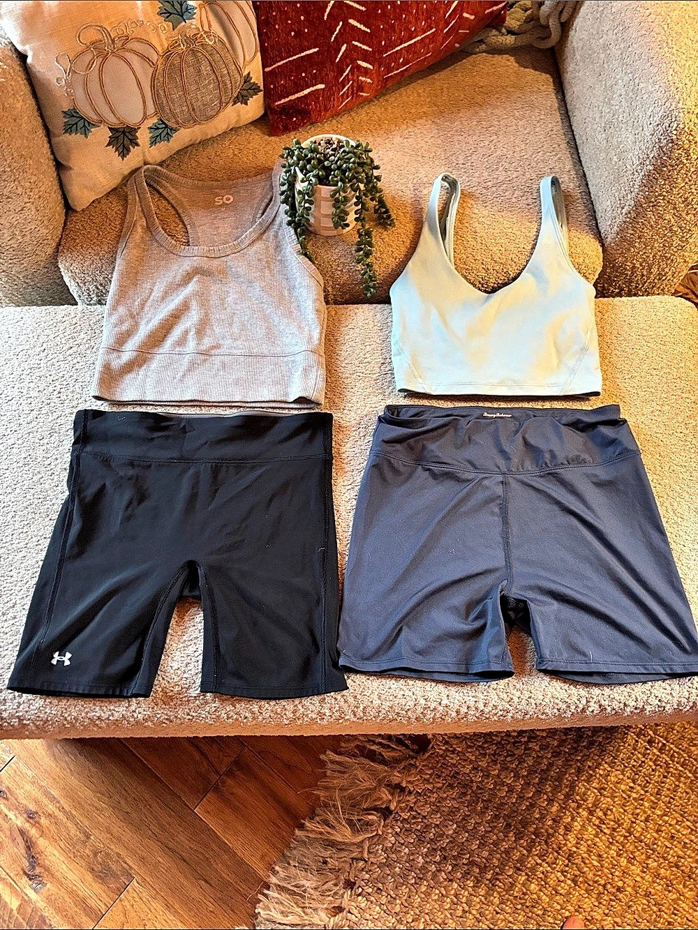 Gilly Hicks Athletic Tank & Shorts Set in Blue & Black Size Medium